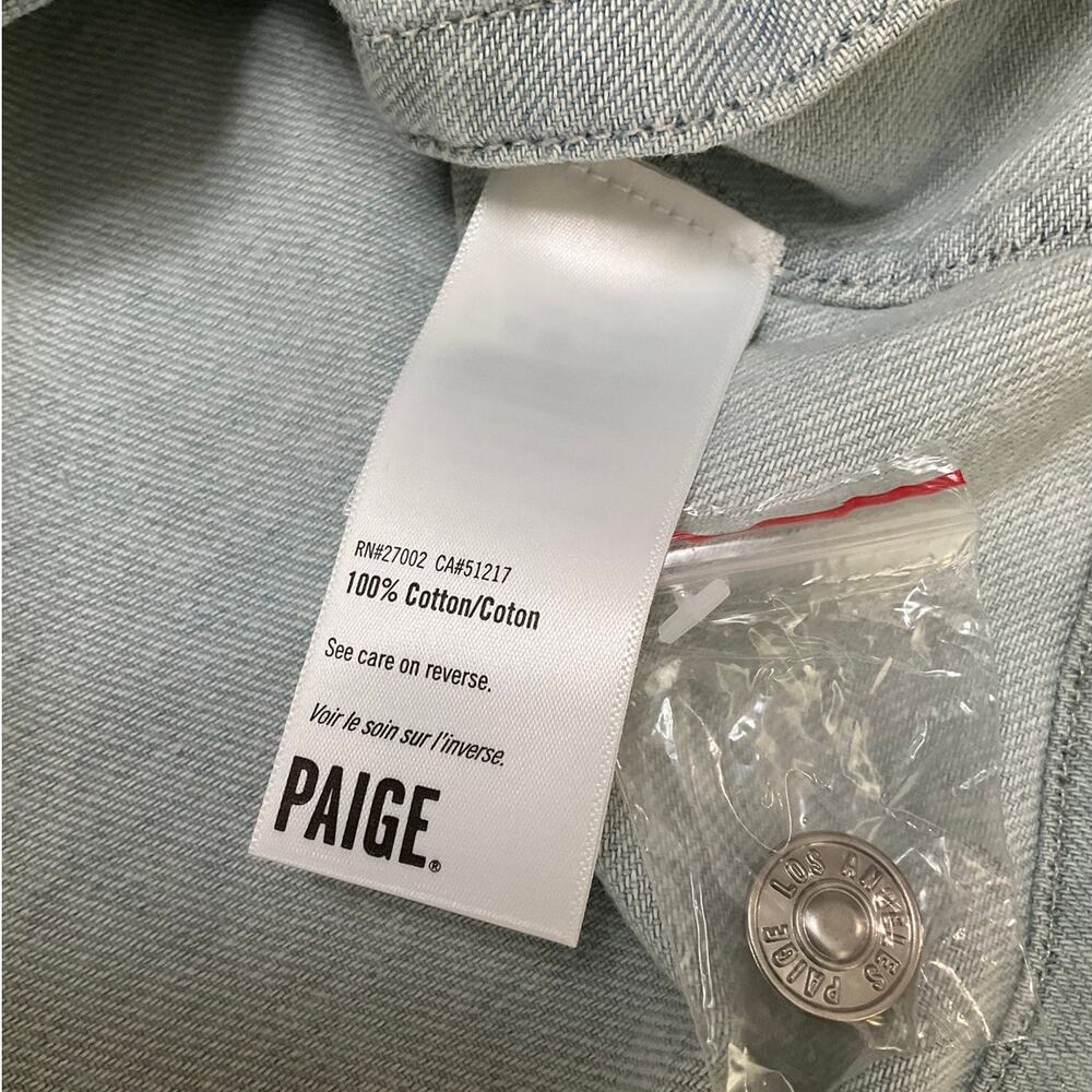 Paige Women's Denim Cropped Jacket Conner Shacket Beaumont Size Medium NWT - Picture 9 of 13